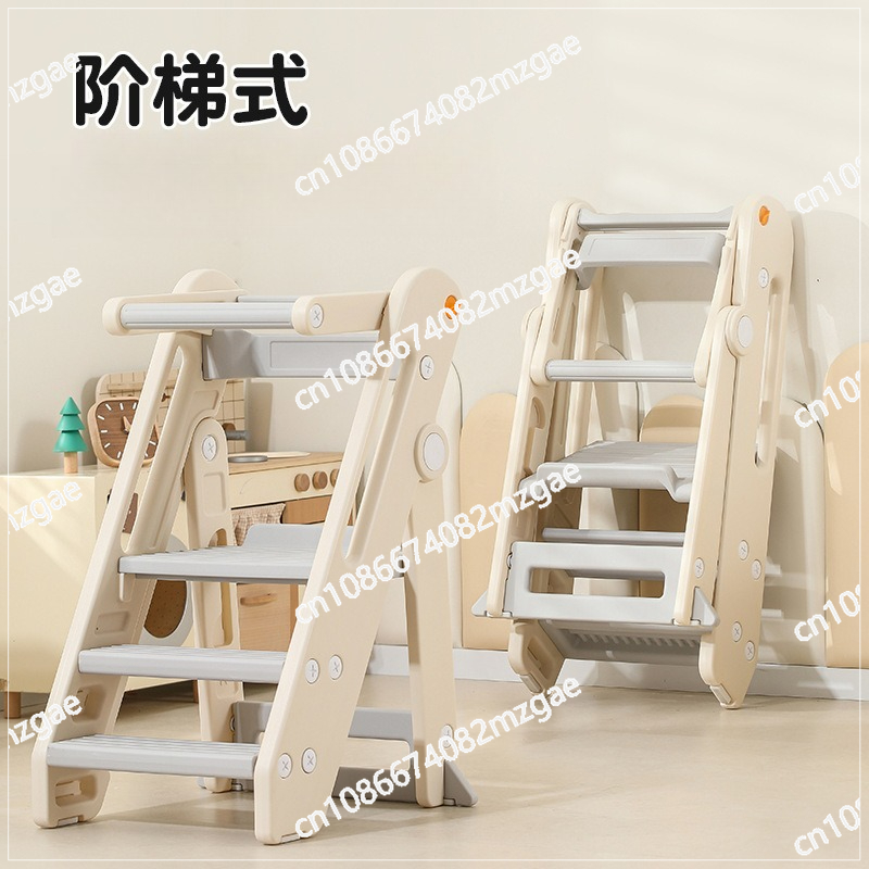 Toddler Learning Tower - 折りたたみ式実用学習タワー洗面台踏み台、子供用昇降式踏み台、調節可能な手洗い用階段