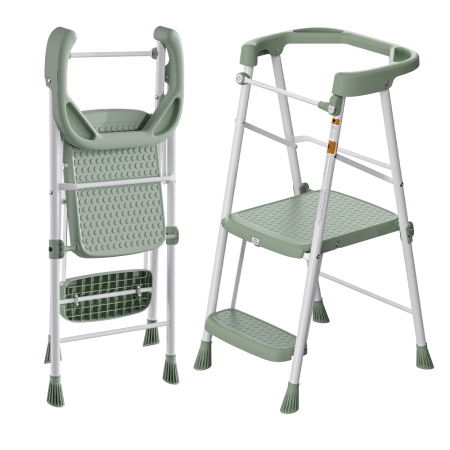 Toddler Learning Tower - 幼児用キッチンステップスツール、折りたたみ式学習用スタンディングタワー、キッチンカウンター、バスルーム用、グリーン