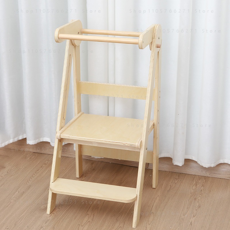 Toddler Learning Tower - 子供用折りたたみ式ラーニングタワー - 浴室とキッチン用の手すり付きステップスツール、幼児用安全立ち台