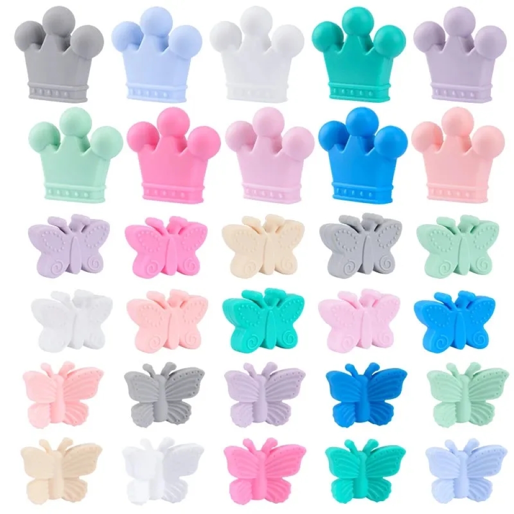 Baby Products In Sale - 熱い販売 10 ピース/ロットシリコーンクラウンビーズ BPA フリーシリコン歯が生えるビーズベビーチュー歯が生えるネックレス DIY
