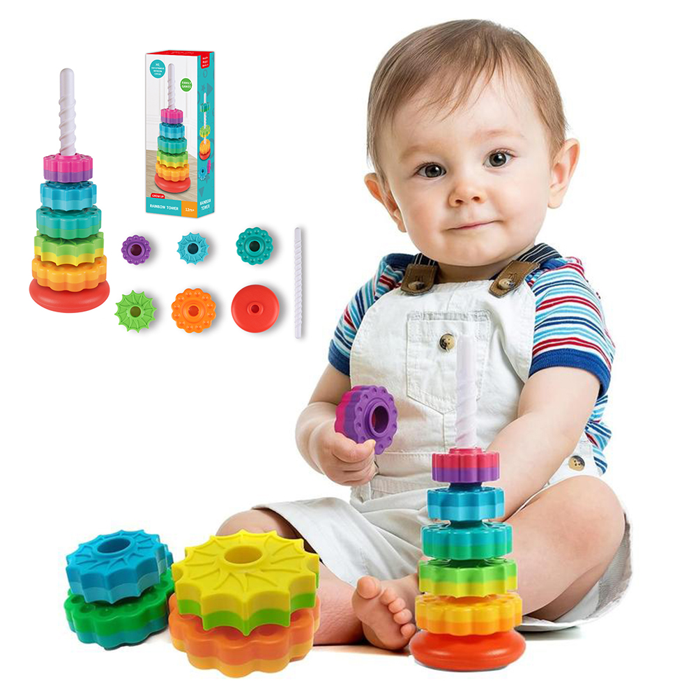 Toddler Learning Tower - レインボータワーおもちゃ 幼児用 モンテッソーリ教育用感覚玩具 子供用 ホリデー クリスマス