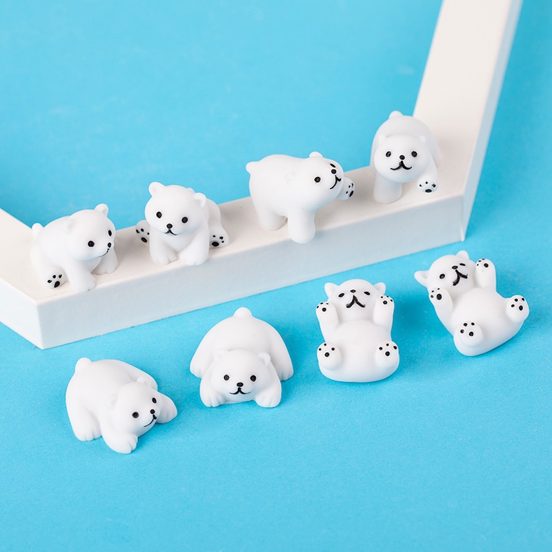 Baby Products Good For Adults - サプライズポップ可愛いベビー白いシロクマフィギュア樹脂製温かい動物3Dモデル車/家の装飾おもちゃギフト若い女性大人向け