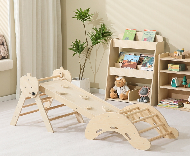 Toddler Learning Tower - モンテッソーリ木製学習タワー折りたたみ式おもちゃスライド付き屋内用組み合わせクライミングフレーム子供幼児向け（売れ筋商品）