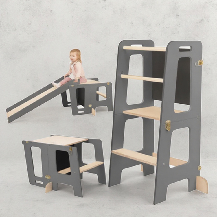 Toddler Learning Tower - 幼児用ステップスツール 折りたたみ式幼児用ラーニングタワー キッズキッチンタワー