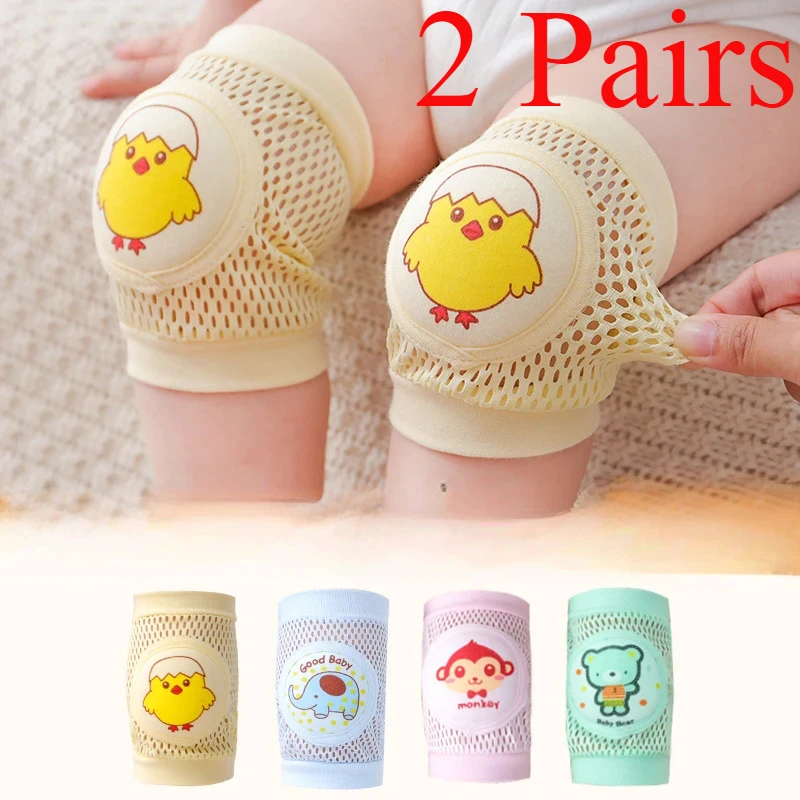 Baby Knee Pad Crawling - 2 パックベビー膝パッド幼児転倒防止クロール保護具夏薄い子供の膝蓋骨メッシュ膝プロテクターベビー安全
