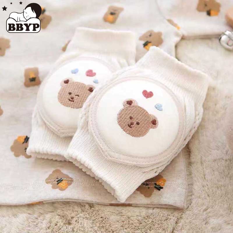 Baby Knee Pad Crawling - ベビー膝パッド靴下純粋な綿超薄型かわいい漫画刺繍膝保護靴下ベビークロールウォーク抗秋通気性
