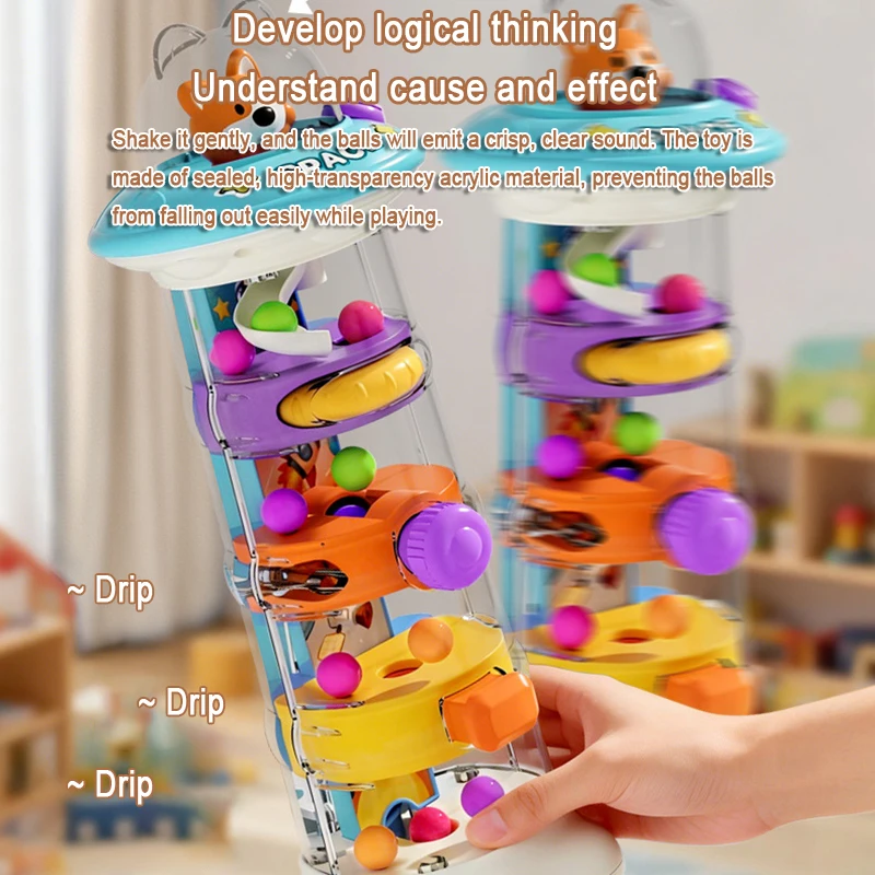 モンテッソーリボールドロップタワーおもちゃ、指先の細かい運動 - Toddler Learning Tower のレビューと価格