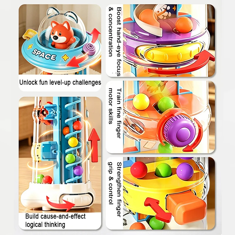 モンテッソーリボールドロップタワーおもちゃ、指先の細かい運動 - Toddler Learning Tower のレビューと価格