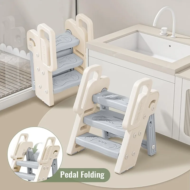 子供用ハンドル付き滑り止めスツール,折りたたみ式バスルームシ - Toddler Learning Tower のレビューと価格