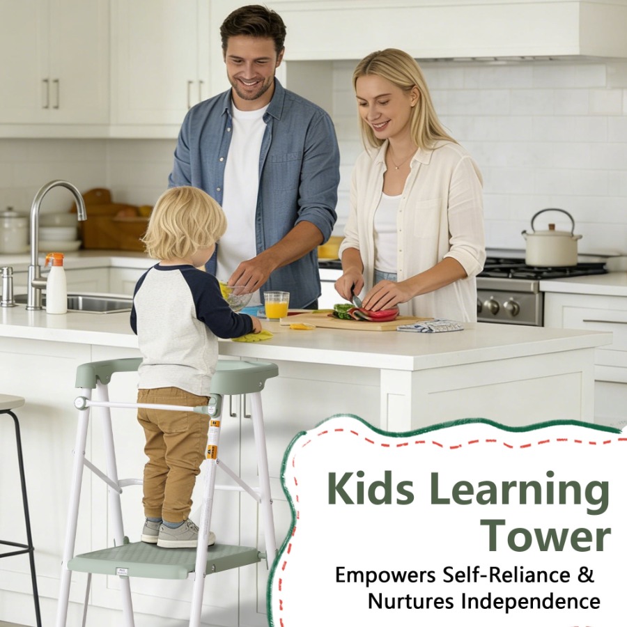 幼児用キッチンステップスツール、折りたたみ式学習用スタンディ - Toddler Learning Tower のレビューと価格