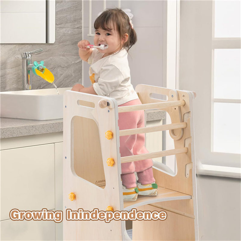 ベビー用折りたたみ式木製学習タワー、幼児用キッチンステップス - Toddler Learning Tower のレビューと価格