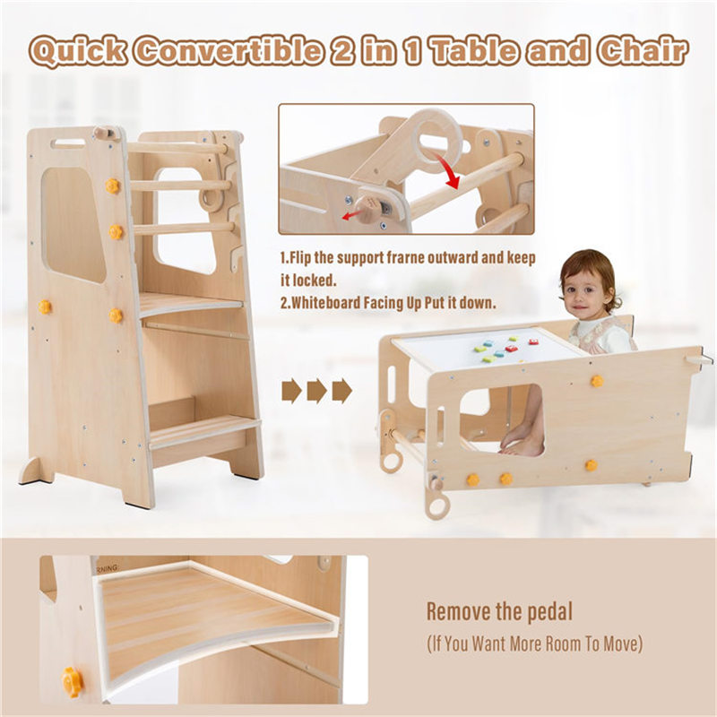 ベビー用折りたたみ式木製学習タワー、幼児用キッチンステップス - Toddler Learning Tower のレビューと価格
