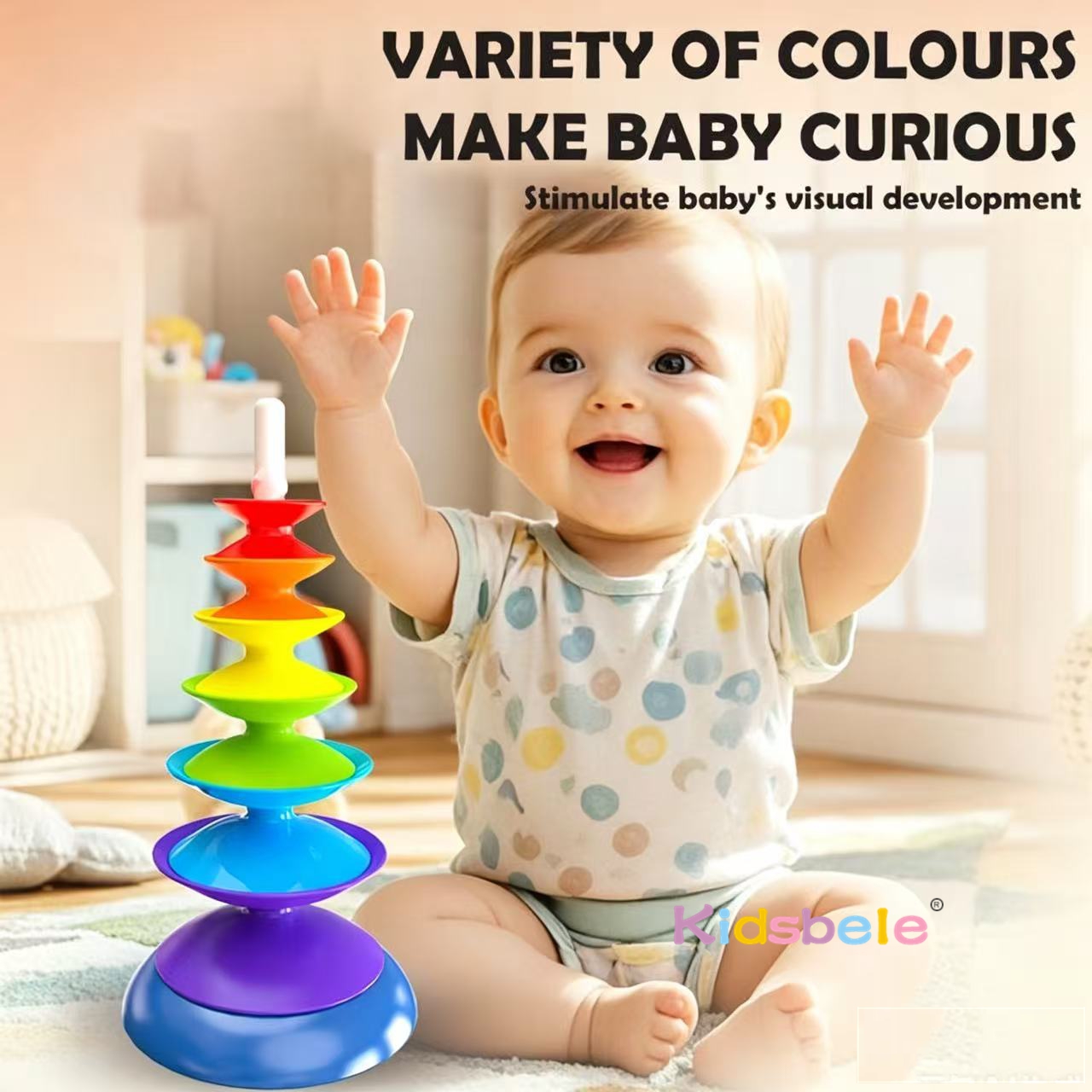 幼児向けレインボー回転積み木おもちゃ、モンテッソーリ回転バラ - Toddler Learning Tower のレビューと価格